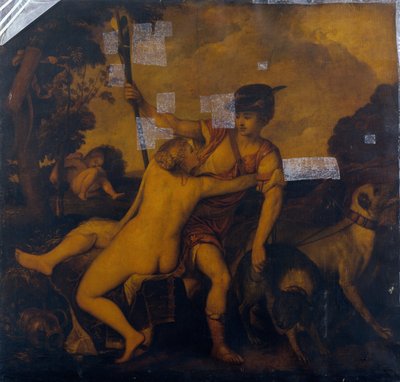 Venus and Adonis by Tiziano Vecelli